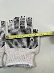 Dotted String Knit Gloves Both Sides Black PVC Dots 10x 12 Pairs 120pr Gloves L