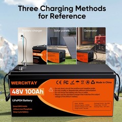 48V 100Ah Lithium LiFePO4 Battery Deep Cycles BMS For RV Sloar Golf Carts