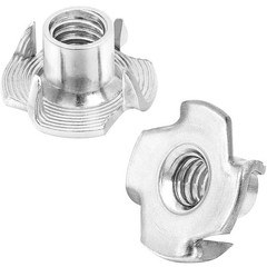 4-Pronged 3/8″-16 Stainless Steel T-Nuts – Set of 10 for Wood & Climbing Holds