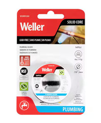 WELLER Lead-free Plumbing Solder Wire, Solid-core, 3mm/0.118 in. 113g/4oz.