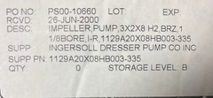 Ingersoll Dresser Pump 1129A20X08HB003-335 Impeller 3x2x8 H2 BRZ 1 1/8 Bore