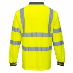 Portwest S277 Hi Vis Reflective Long Sleeved Safety Work Polo Shirt ANSI