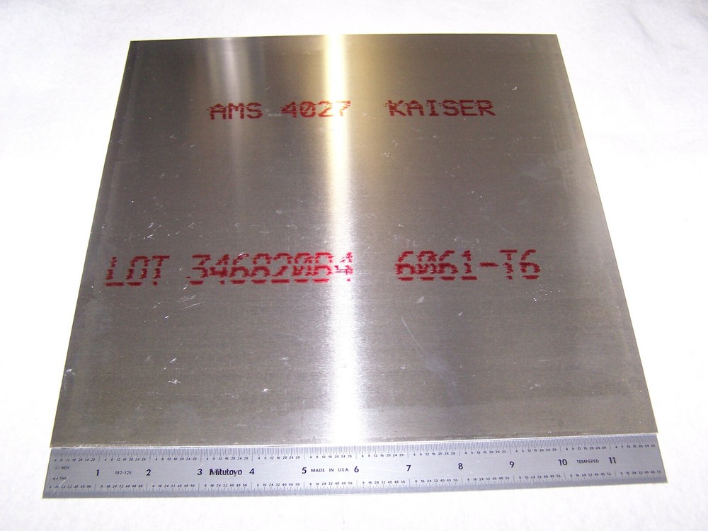 6061-T6 Aluminum Sheet 0.090″ x 12″ x 12″ Kaiser USA with Mill Cert