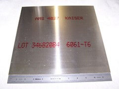 6061-T6 Aluminum Sheet 0.090″ x 12″ x 12″ Kaiser USA with Mill Cert
