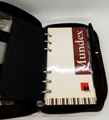 Mundi Brown 6 Ring Planner Woven Design w/ Calculator Card Holder Wallet Unused