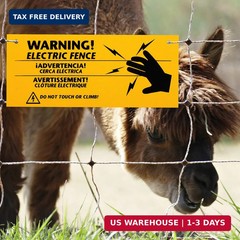 Blulu 8 Pieces Electric Fence Warning Signs 10 x 4 Inch Plastic Danger Electric