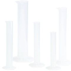 5 Piece PP Grad Cylinder Set, 10, 25, 50, 100, & 250ml Karter Scientific 233C2