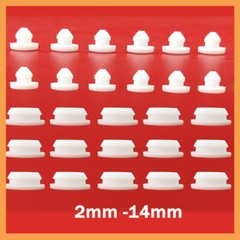 White Silicone Rubber Hole Plugs Snap-on Blanking End Caps Seal Stopper 2.5-14mm