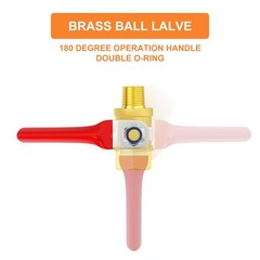 5PCS 1/8 Inch Brass Mini Ball Valve, Shut Off Valve, 1/8 Inch Male x Female NPT