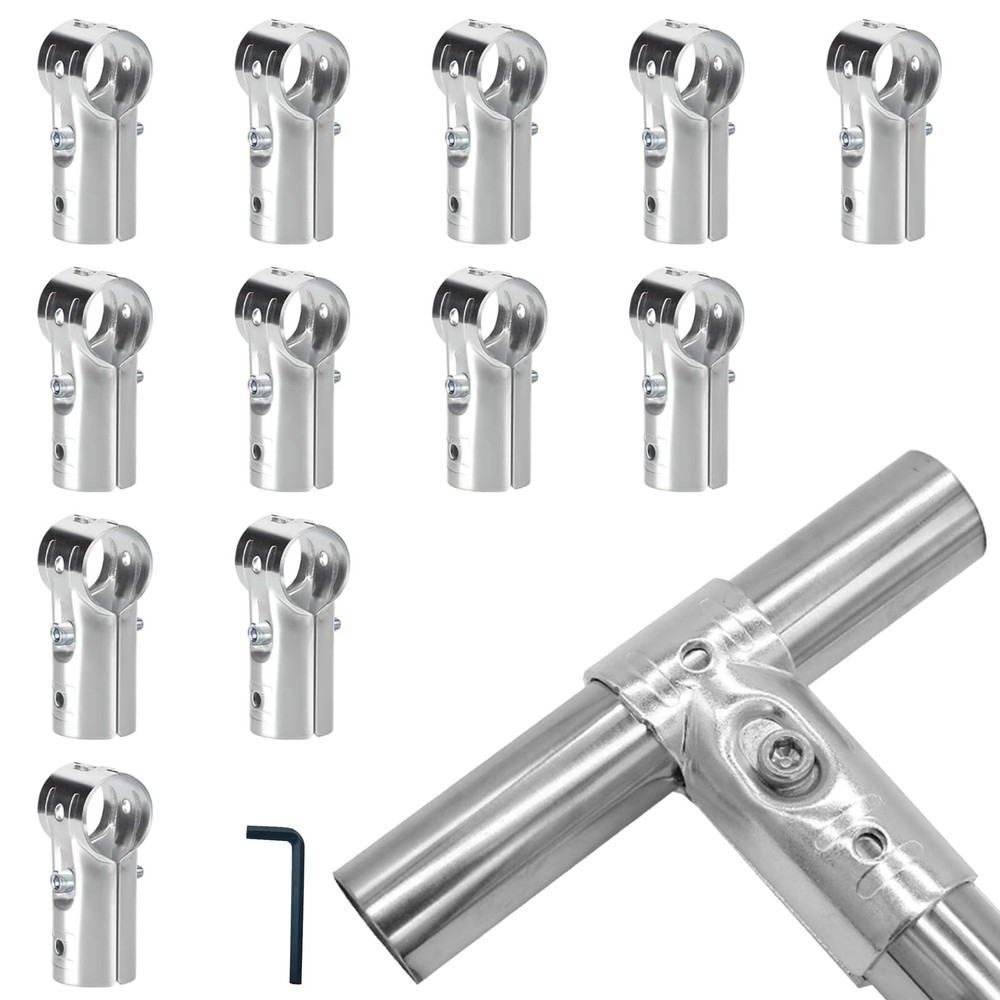 12 PCS 1 Inch T Pipe Clamps, HeavyDuty Galvanized Steel Connectors with Bolts…