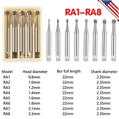 5pcs Dental Round Carbide Burs RA 1-8/ Latch Type Contra Angle Handpiece
