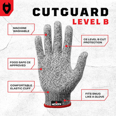 NoCry Premium Cut Resistant Gloves Food Grade — 100% Food Safe — Level 5 Meat Cu