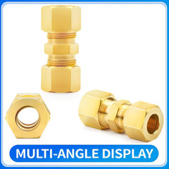 Brass Compression Tube Fitting, 5/16″ OD X 5/16″ OD Compression Union Connector(
