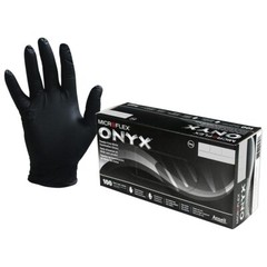 Microflex N644 ONYX Black Nitrile Examination Gloves, Box of 100, Size X-Large