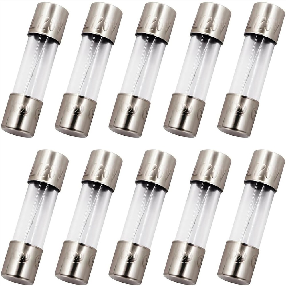 SIXQJZML 10 Pack F5AL Fast-Blow Fuse 5A Max 5 amp 125V Glass Fuses 0.2 x