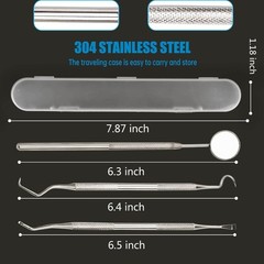3Pcs Dental Tools, Professional Dental Picks for Teeth Cleaning, Surgical