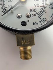 Pressure Gauge 0-100 psi (700 kPa) With 1/8 NPT Connection. Ametek USG, New…