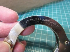 1 set – Peerless Model 700C Standard Nickel Handcuff Cuffs New out of Box