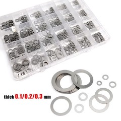 250/1200pcs M3-M20 304 Stainless Steel Ultra Thin Flat Washer Shim Set Kit Box