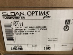 Sloan 8111 Optima Plus Closet Flushometer 3250400