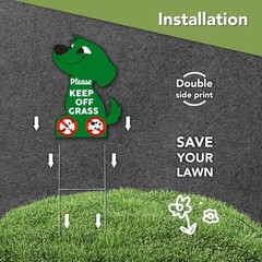 2 PC Keep off Grass Sign – 8X12 Double Sided Coroplast No Peeing Dog Signs for Y