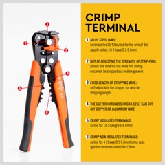 Self Adjusting Insulation Wire Stripper Cutter Crimper Cable Stripping Tools 8″