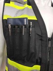 HIGH VISIBILITY Surveyor Three Tones Black Safety Vest Solid front mesh back