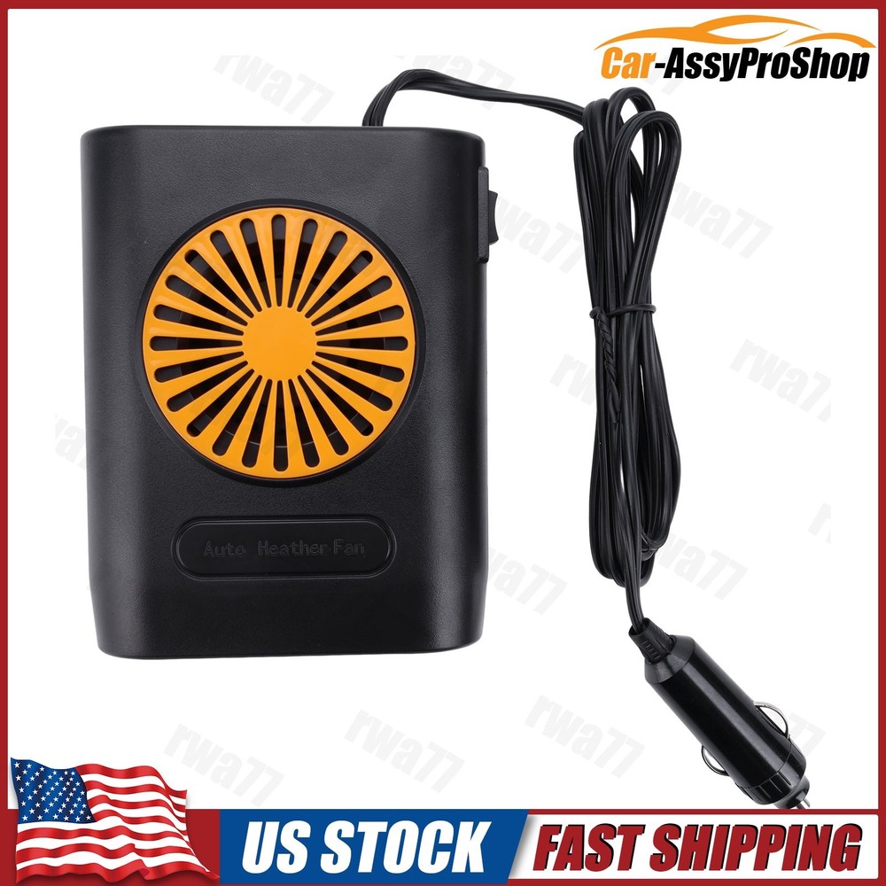 1x New 200W 12V Car Heater Cooling Fan For Windshield Defrosting – Orange/Black