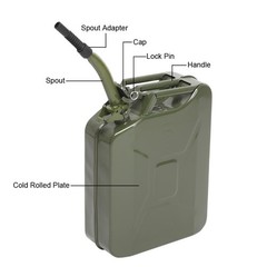 3 x Army Green Fuel Can 5Gal 20L Gas Gasoline Fuel Army Backup Metal Steel Tank