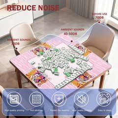 Preppy Pink Tiger Mahjong Mat for Table 31.5 x 31.5 in, Trendy Hot Pink Anima…