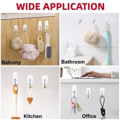 Sinfuo Wire Hooks for Wall Small 32 Hooks + 36 Stirps, Damage Free Utility Ho…