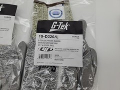 PIP Cut Resistant Work Gloves Size Large G-Tek 3GX Palm Coated 19-D320 3 Pairs