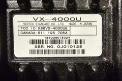 Vertex VX-4000-U UHF 450-490MHz 250 Ch 40 Watt Mobile Radio (Complete Kit)