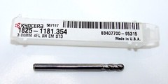 3.00mm (.1181″) CARBIDE END MILL, 4 FLUTE BALL END KYOCERA 1825-1181.354