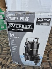 Everbilt ESE60W-HD 3/4 HP Submersible Sewage Pump Float 110 GPM 115V 2″