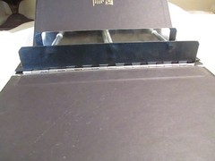 SPECIALTY LOOSE LEAF Piano-Hinge Compression/Pull Binder Expands 3″ – 5-1/2″ EUC