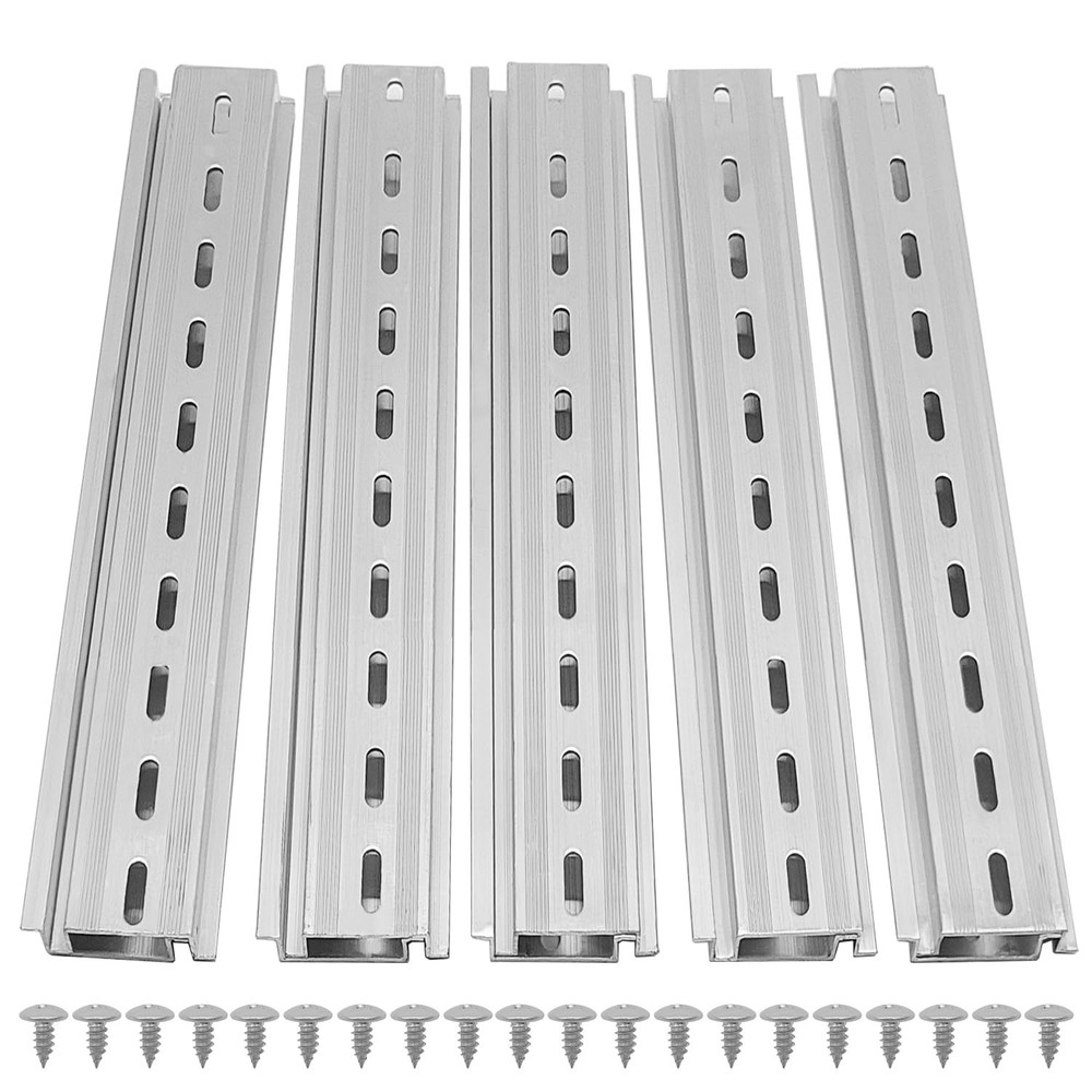 10 Pieces DIN Rail Slotted Aluminum RoHS 8 in. long 35mm 7.5mm 6.67 ft. Total