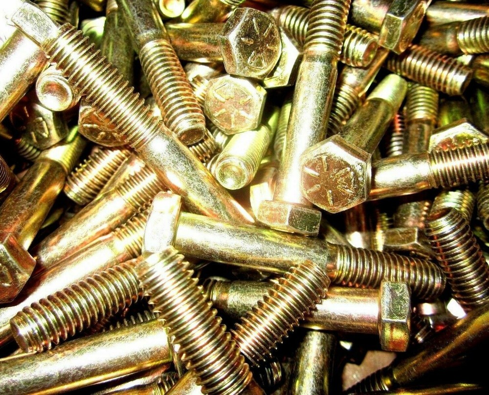 7/8″-9 X 4″ Grade 8 Yellow Zinc Hex Cap Screws