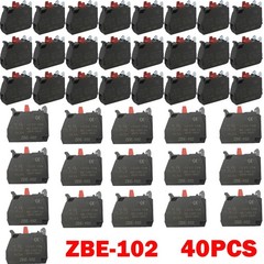 40PCS ZBE-102 Single Contact Block Silver Alloy Screw Clamp Terminals 1NC ZBE102