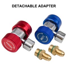A/C R134A Quick Coupler Connector Adapters High/Low Manifold AC Gauge Auto Set
