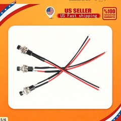 3Pcs Mini SPST Push Button Switch Momentary 12V 5A w Pre-soldered Wire 7mm