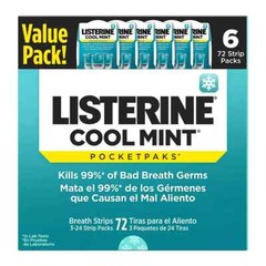 Listerine Cool Mint Pocketpaks Breath Strips, 6 pk./72 Strips 432 Count DEAL!!!