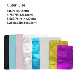 4CustomPrint 100 Matte Odor-Proof Foil Mylar Zip Seal Lock Stand Up Gummies Bags
