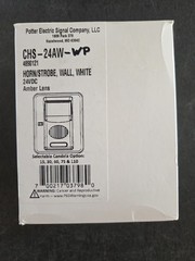 POTTER CHS-24AW-WP WHITE WALL MOUNT WEATHERPROOF HORN/STROBE – AMBER LENS – USED