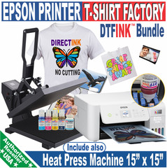 Complete Kit DTF Printing Epson printer & Heat Press 15×15 bundle ,,