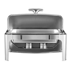 Uimoso 15Qt Roll Top Chafing Dish Set Full-Size Pan Stainless Steel w/ Clip