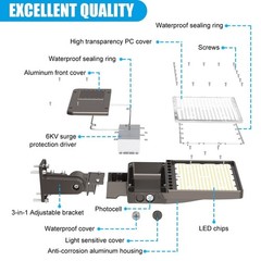 150W LED Parking Lot Light Outdoor Commercial Outside Security Flood Lighting