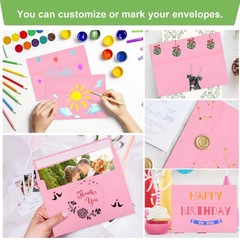 50 Packs 5×7 Envelopes, A7 Envelopes for (5.25×7.25in), Pink