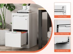 Metal 2 Drawer File Cabinet with Lock Storage 2 Drawer Filing Cabinet Vertical