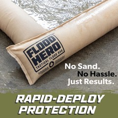 Flood Hero 3 ft Water Activated Sandbags – 2 Pack Flood Bag Barriers for Home